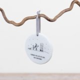 Enhance your decor with this classy marble hanging ornament, perfect for festive seasonal displays.