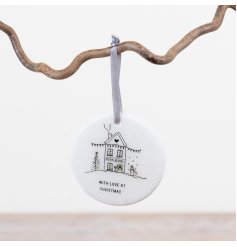 Elevate your decor with this elegant marble hanging ornament, perfect for a graceful festive finish.
