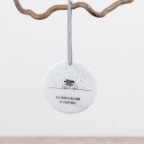 Elevate festive décor with this stylish marble hanging ornament, adding a graceful and meaningful charm.