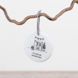 Enhance your seasonal décor with this chic marble hanging ornament for a subtle festive charm.