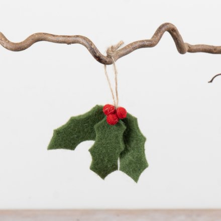 Hanging Felt Mistletoe, 7cm 