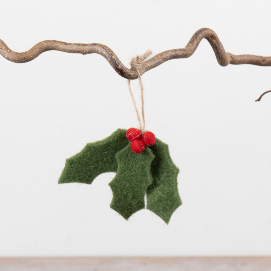 Felt Hanging Felt Mistletoe, 7cm 