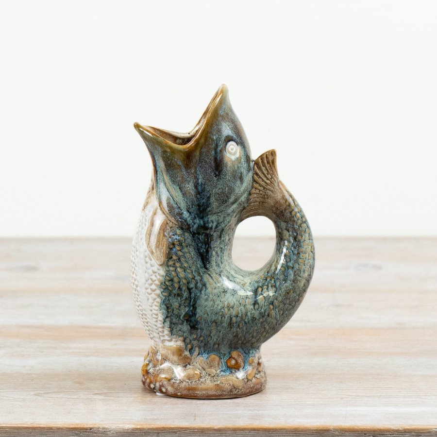 Chic two-tone vase shaped like a fish, perfect for adding a unique touch to any space.