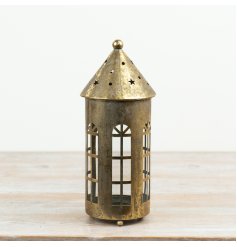 Elevate your decor with this elegant Gold Metal House Candle Holder for a stylish home ambiance.