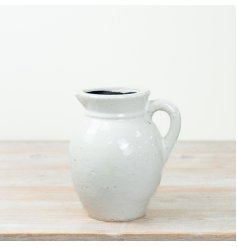 Classic white ceramic jug vase perfect for fresh flowers or stylish deco
