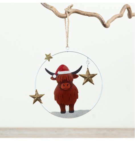 Add festive cheer with this charming Hanging Cow Decoration, full of playful Highland spirit.
