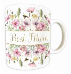 Brighten her day with the Rush Pastel Flowers Best Mum Mug