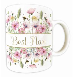 Celebrate your beloved Nan with the Rush Pastel Flowers Best Nan Mug