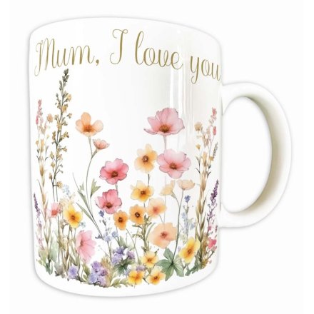 Rush Floral Meadow "Mum I Love You"  Mug , 9.5cm 