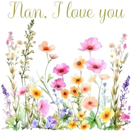 Rush Floral Meadow "Nan I Love You" 10cm Coaster