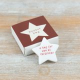 Natural white marble star in a chic drawer box—rustic style with a personalized touch.