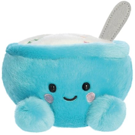 Meet the Trixie Cereal Palm Pal—a soft, cuddly plush toy in soothing white and blue hues, 