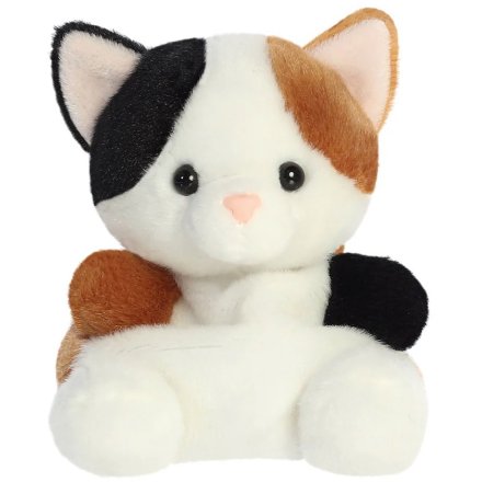 Bring home the adorable Calico Cat Palm Pal Soft Toy— a cuddly, compact plush kitten 