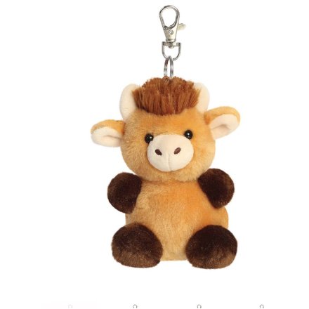 A soft highland cow key ring 