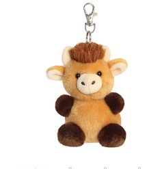 A soft highland cow key ring 