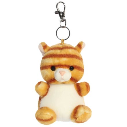 Adorable striped kitten Meow keyring, perfect for adding charm to your keys.