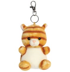 Adorable striped kitten Meow keyring, perfect for adding charm to your keys.