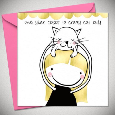 15cm Crazy Cat Lady Greeting Card