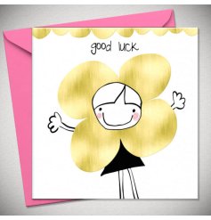 Share your warm wishes with this stylish Good Luck Clover greeting card.