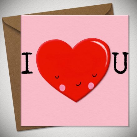 15cm I Love U Heart Greeting Card