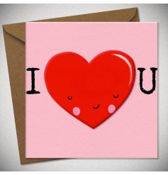 Show your love with this adorable *I Love U Heart Greeting Card.