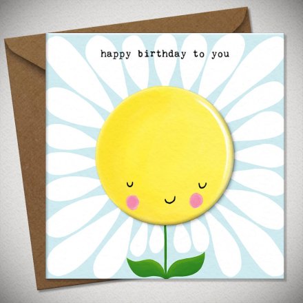 15cm Sunshine Yellow Happy Birthday Card