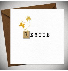 Honor your friendship with our stylish and heartfelt Bestie Greetings Card.