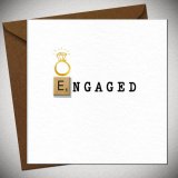 Celebrate love with this elegant Engaged greeting card