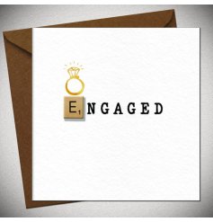 Celebrate love with this elegant Engaged greeting card