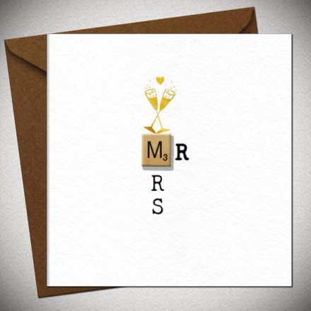 15cm MR & MRS Greetings Card