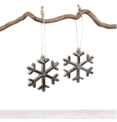 Add a touch of winter magic with this elegant Silver Hanging Snowflake