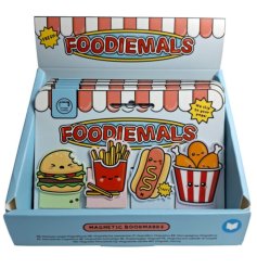 a fun magnetic bookmark Set brings vibrant, quirky food-themed fun to ever