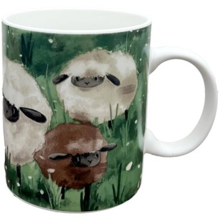 Porcelain Mug Sheep Design, 11.5cm