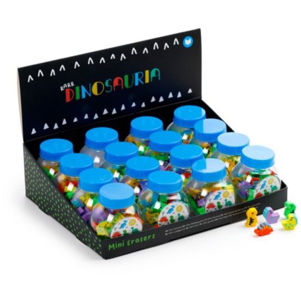 Dinosauria Mini Erasers in a Pot