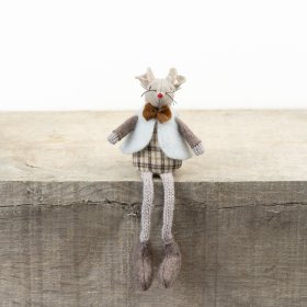 A charming addition to any rustic or seasonal display, this soft fabric mouse brings a warm, handcrafted feel to decor.