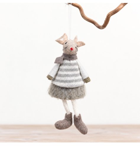 bring a cosy nordic vibe to your christmas tree with these adorable mouse ornaments