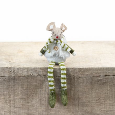 Green Seated Mouse Figurine, 15cm