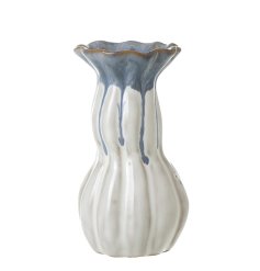 a charming blue and white flower vase 