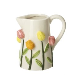 Add a touch of spring to your home with this stunning 3D Tulip Ceramic Jug