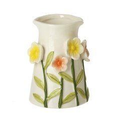 Bring spring indoors with this elegant Floral Ceramic 3D Vase