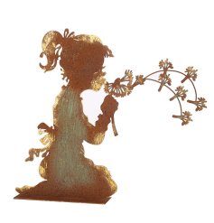 Delight in whimsy with this charming Girl Blowing Dandelions Ornament,