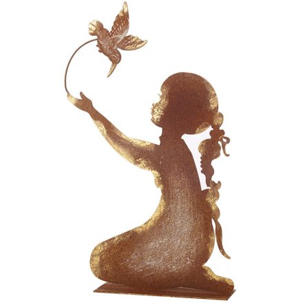 Sitting Girl with Flying Bird Ornament –51cm 