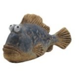 Charming blue stoneware fish ornament bringing coastal joy and character to your space