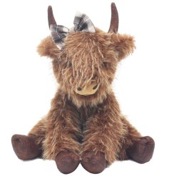 Adorable plus-size highland cow doorstop with charming design.