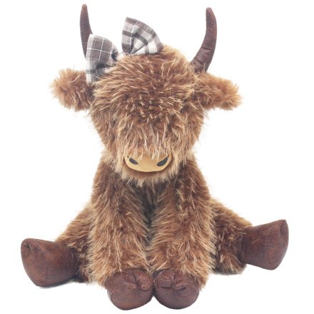 Plush Hatty Highland Cow Doorstop 