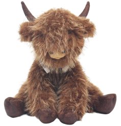 Adorable plush Highland cow door stopper for a cozy touch.