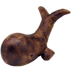 Hold doors open stylishly with this cozy Faux Leather Whale Doorstop.