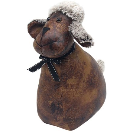 Sheep-Shaped Faux Leather Doorstop