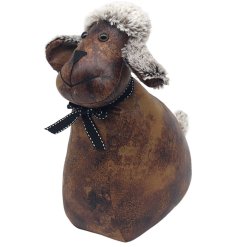 Cute doorstop featuring a faux leather sheep design to keep doors secure and stylish.
