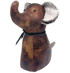 Secure your doors in style with our durable Faux Leather Elephant Doorstop